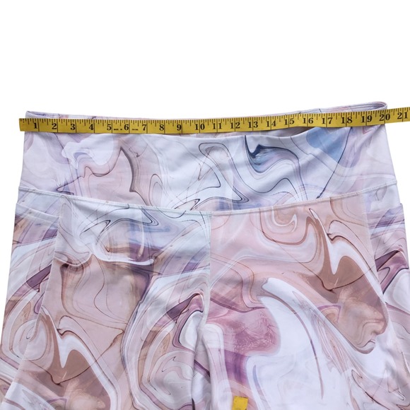 Old Navy Active Powersoft High Rise Leggings 3X Marble Swirl Pink Pockets Go-Dry - Picture 8 of 8